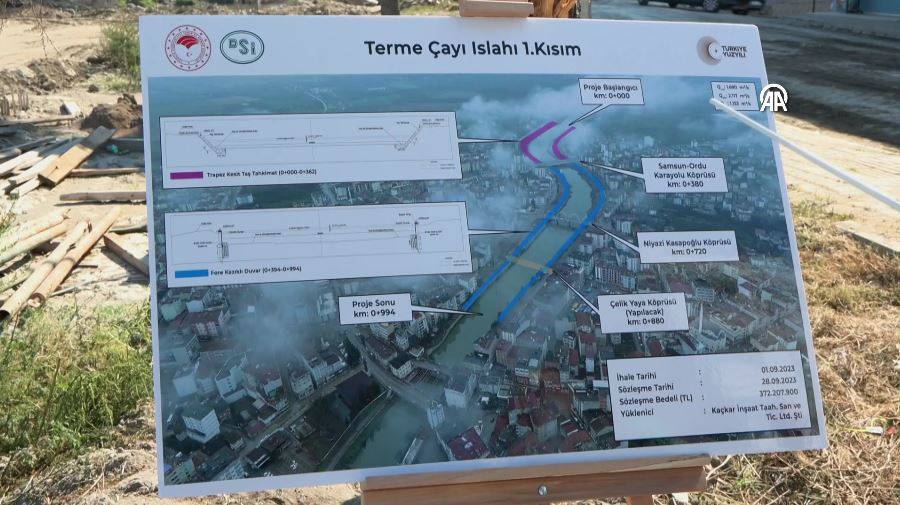 Terme Çayı'nın yatağı 30 metre genişletiliyor. Taşkınlarla gündeme gelmişti 3